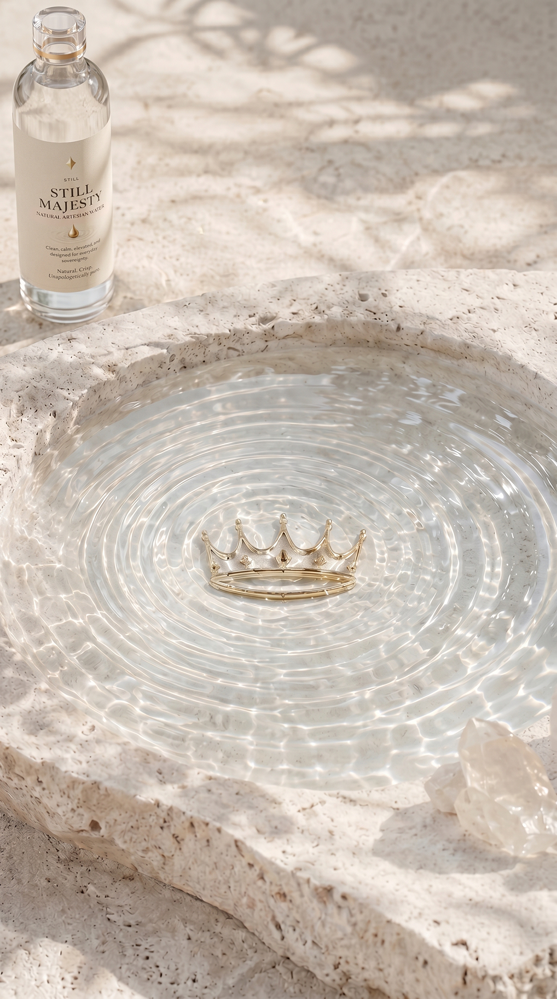 Crown in rippling water